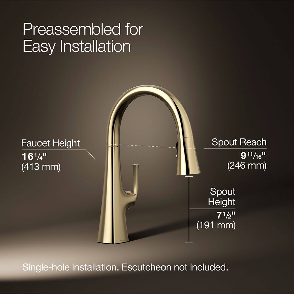 3/4 view of product with dimensions
