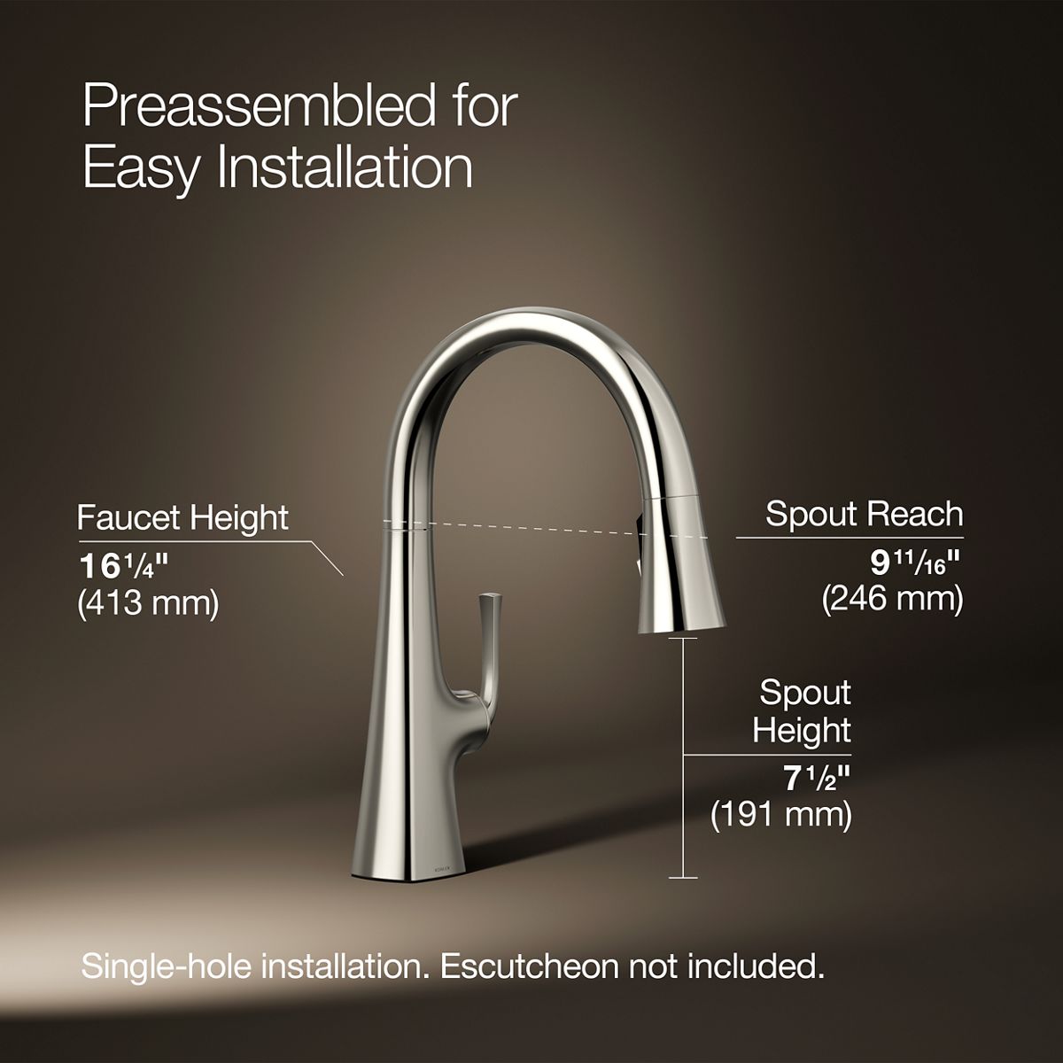 3/4 view of product with dimensions