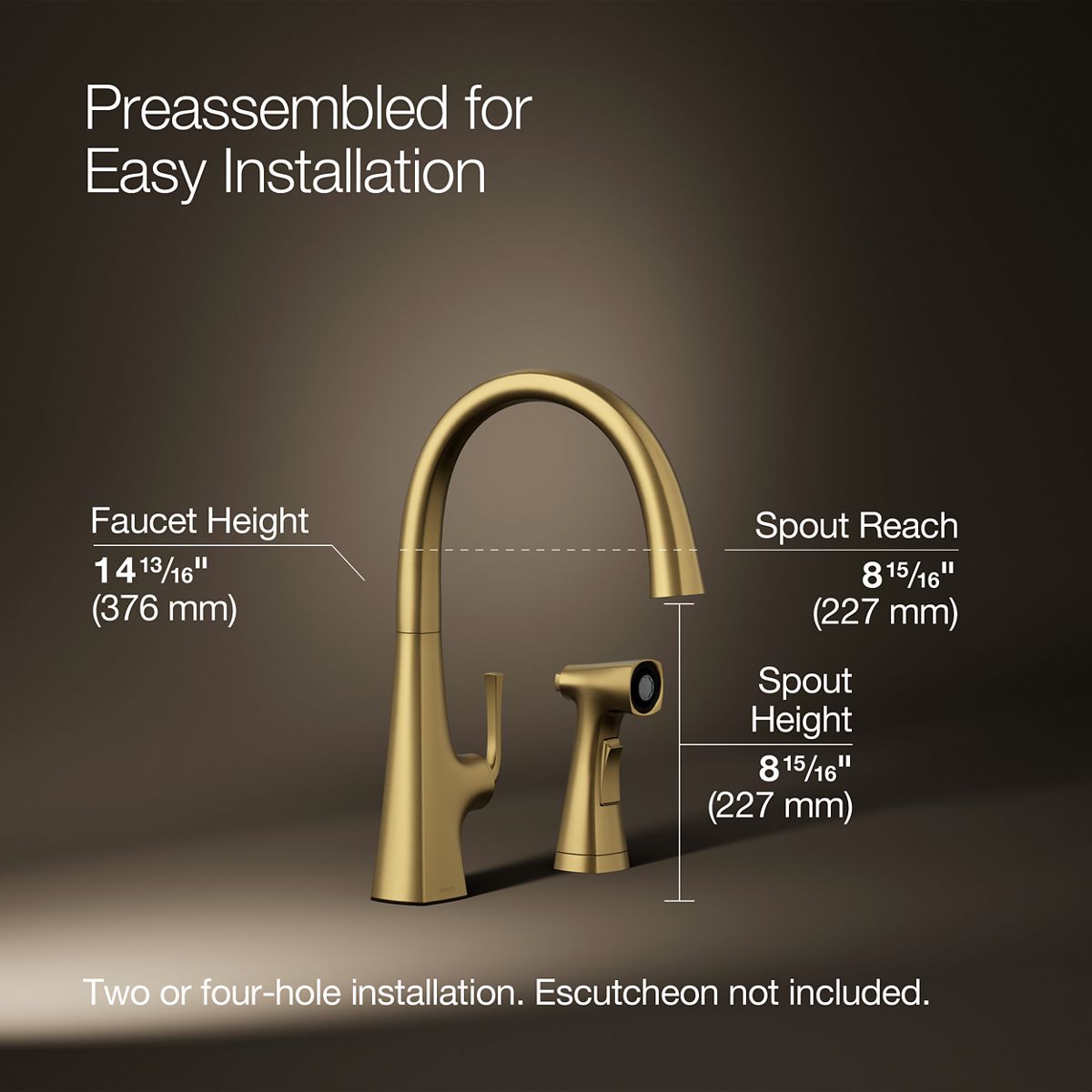 3/4 view of product with dimensions