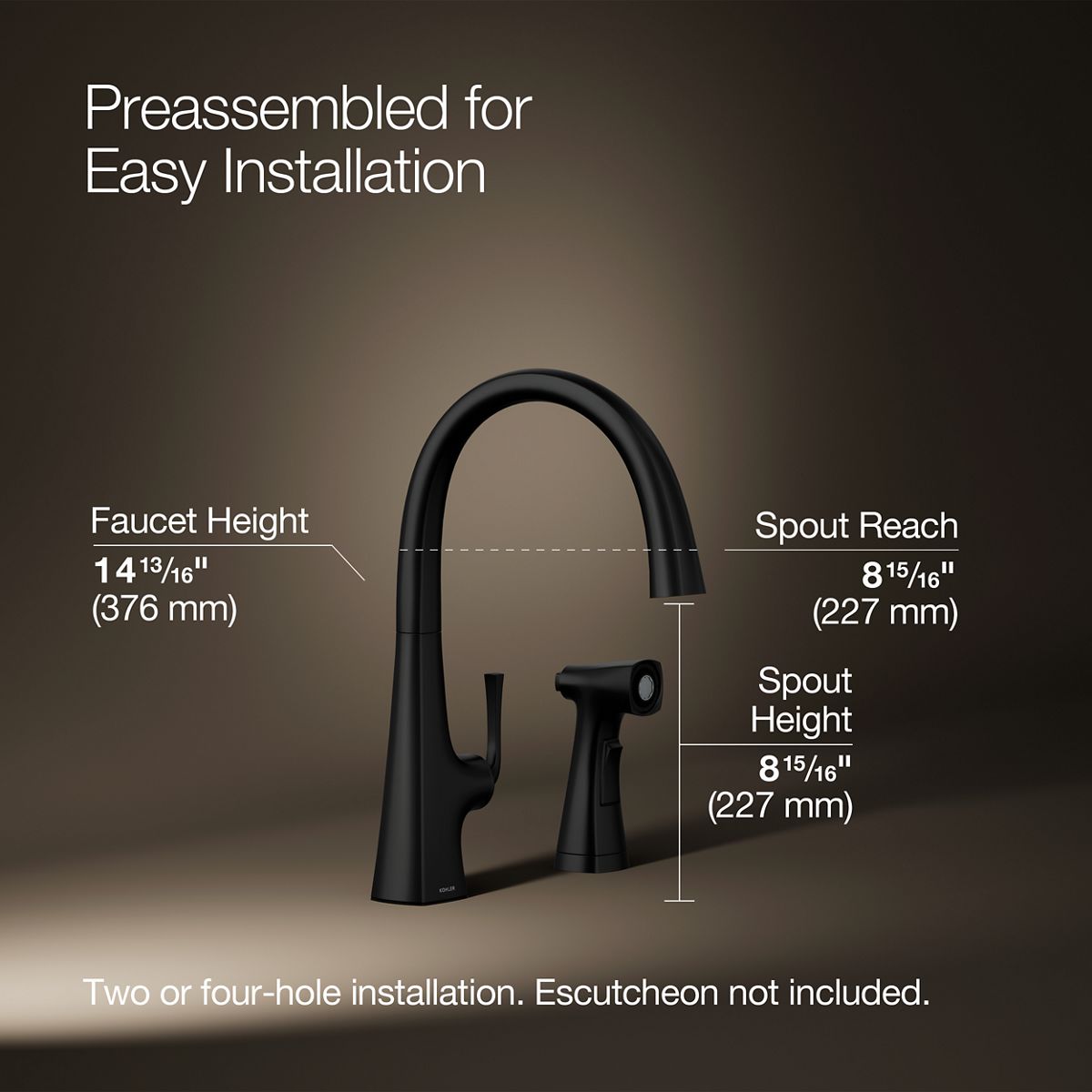 3/4 view of product with dimensions