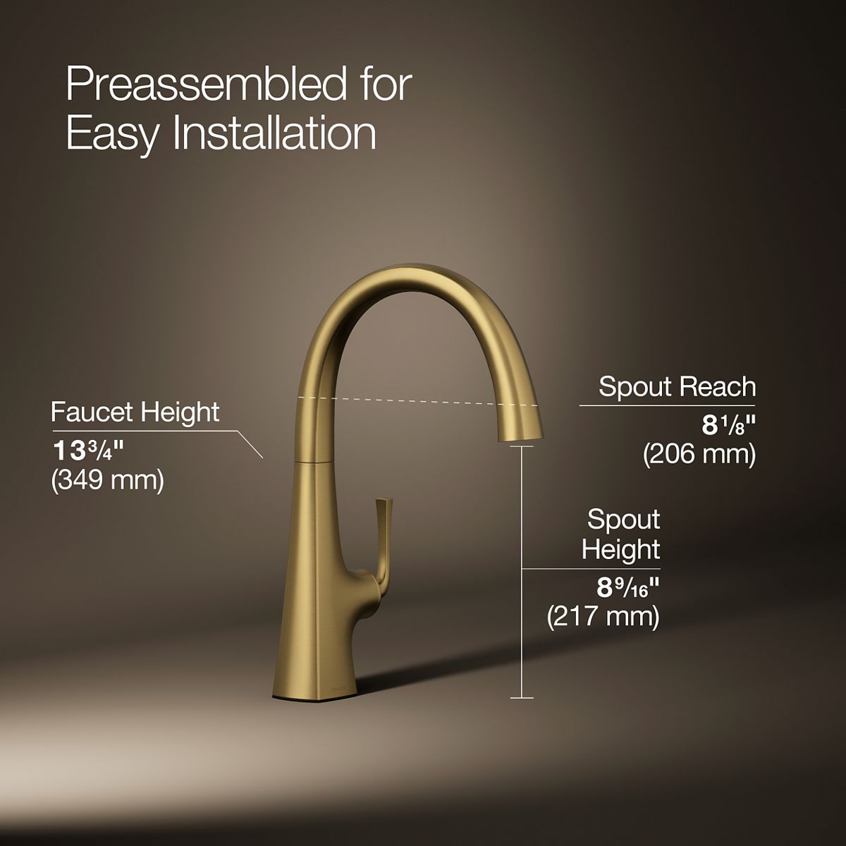 3/4 view of product with dimensions