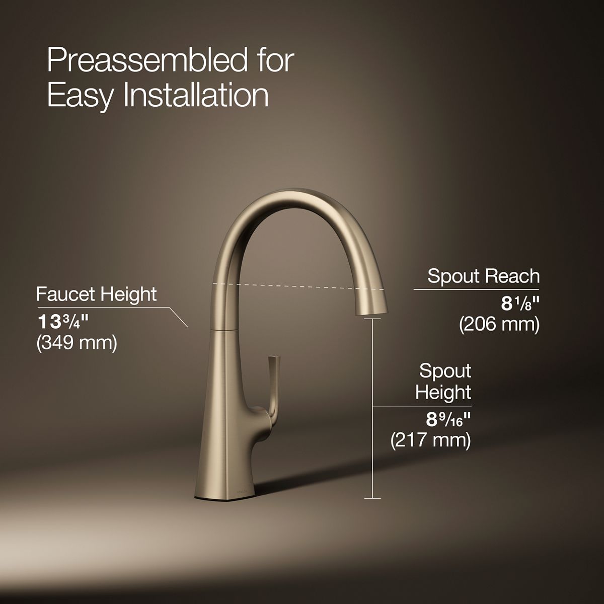 3/4 view of product with dimensions