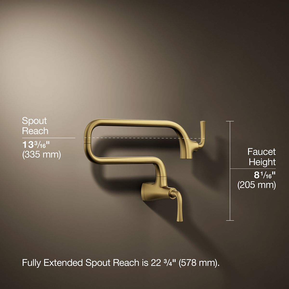 3/4 view of product with dimensions