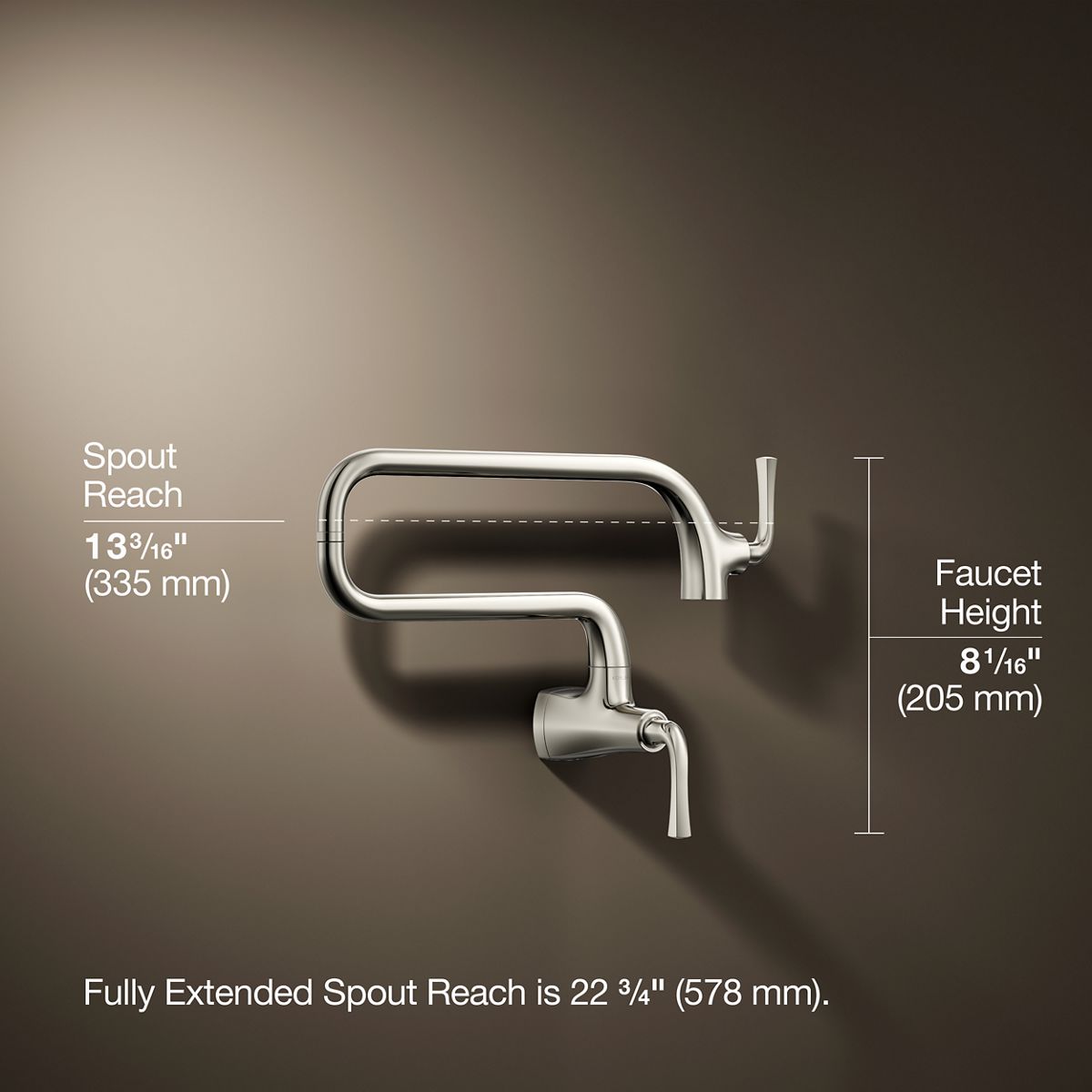 3/4 view of product with dimensions