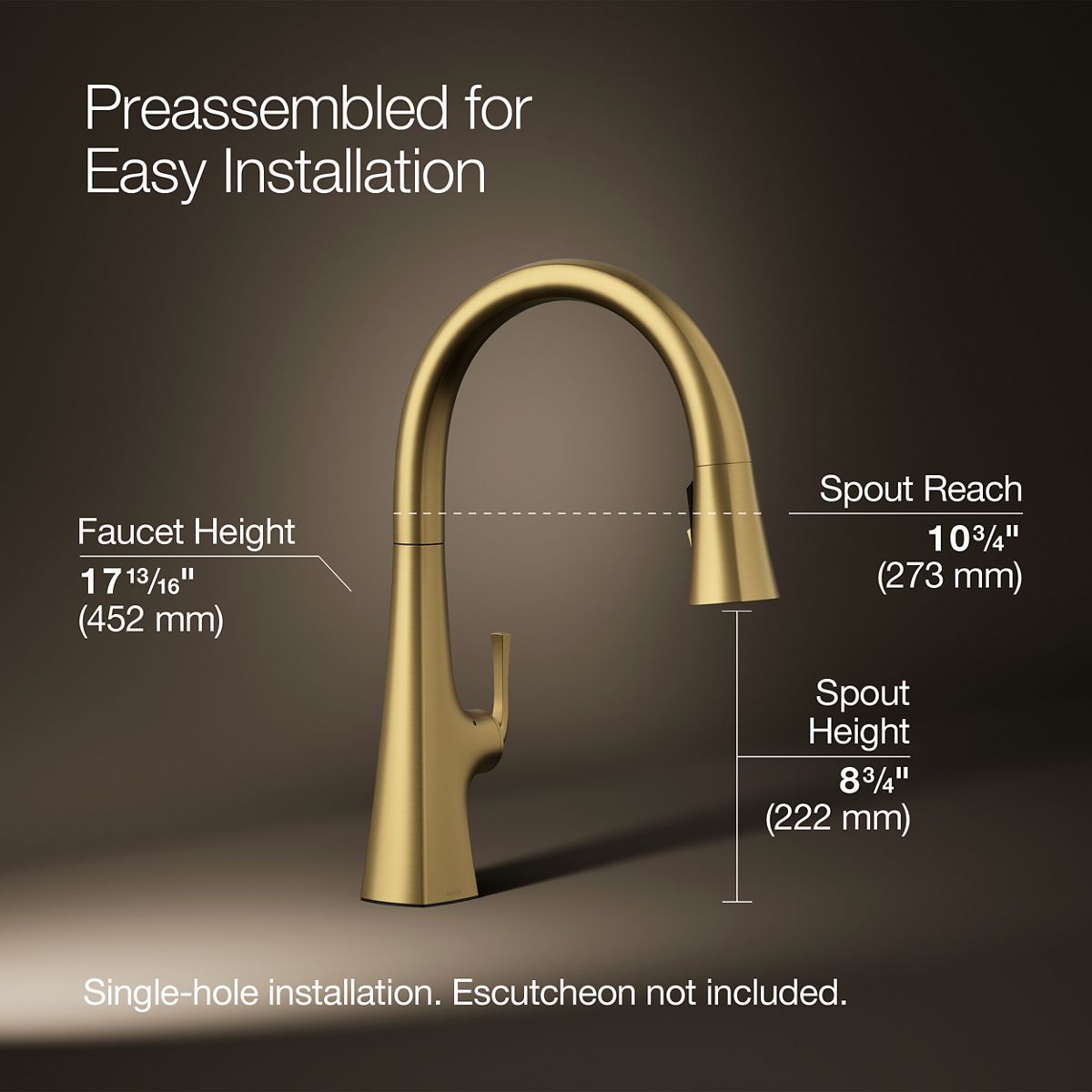 3/4 view of product with dimensions