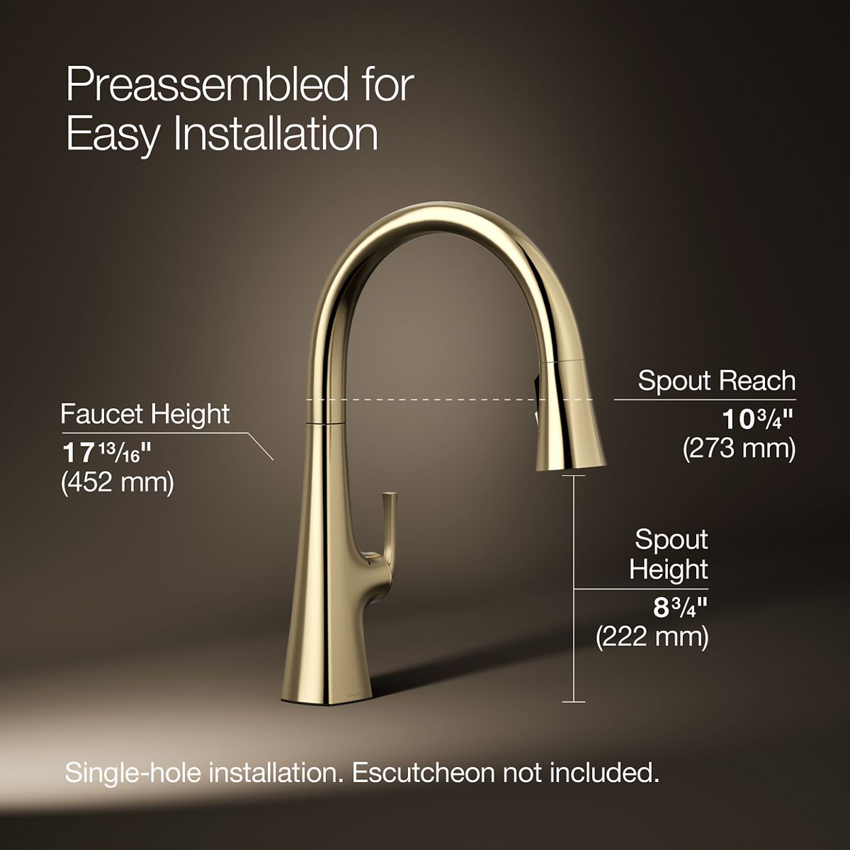 3/4 view of product with dimensions
