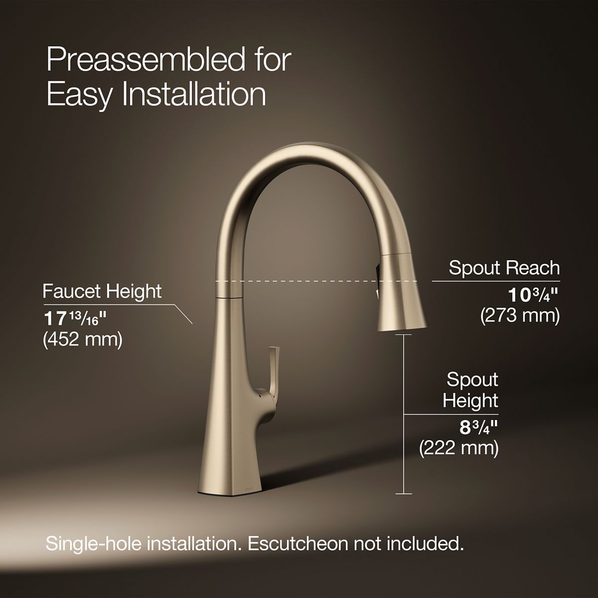 3/4 view of product with dimensions