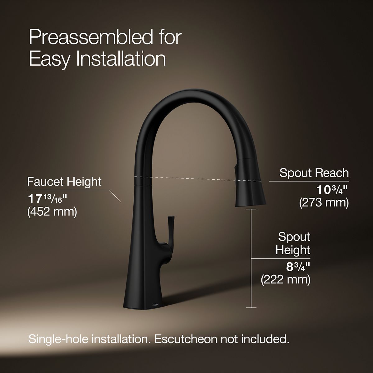 3/4 view of product with dimensions