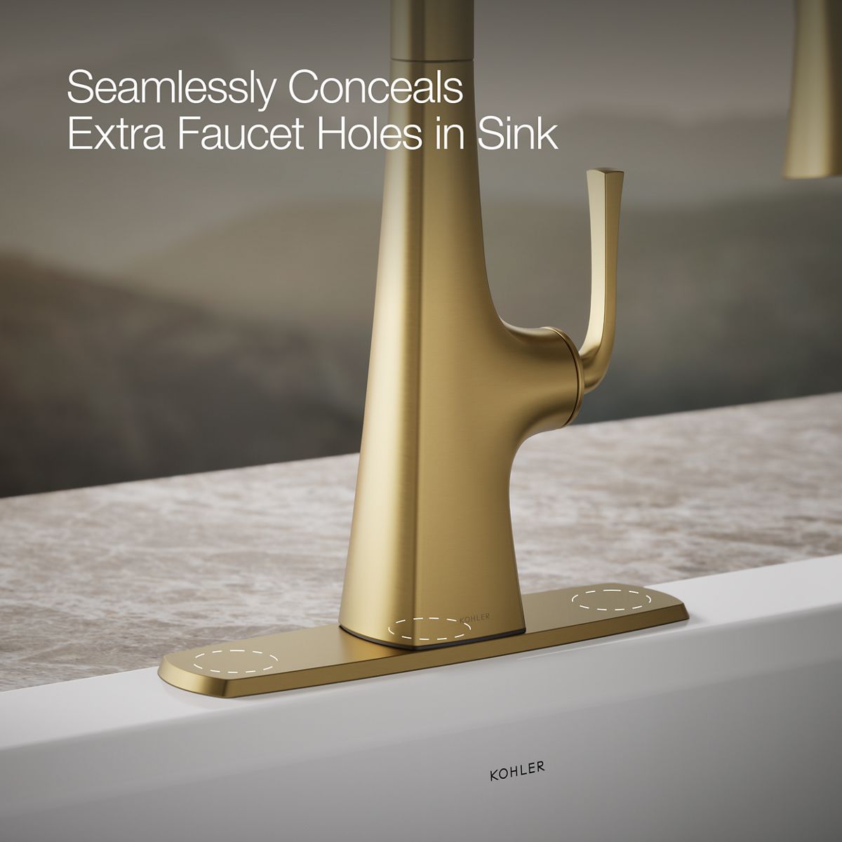 Graze Three-Hole Kitchen Faucet Escutcheon | K-22071 | KOHLER