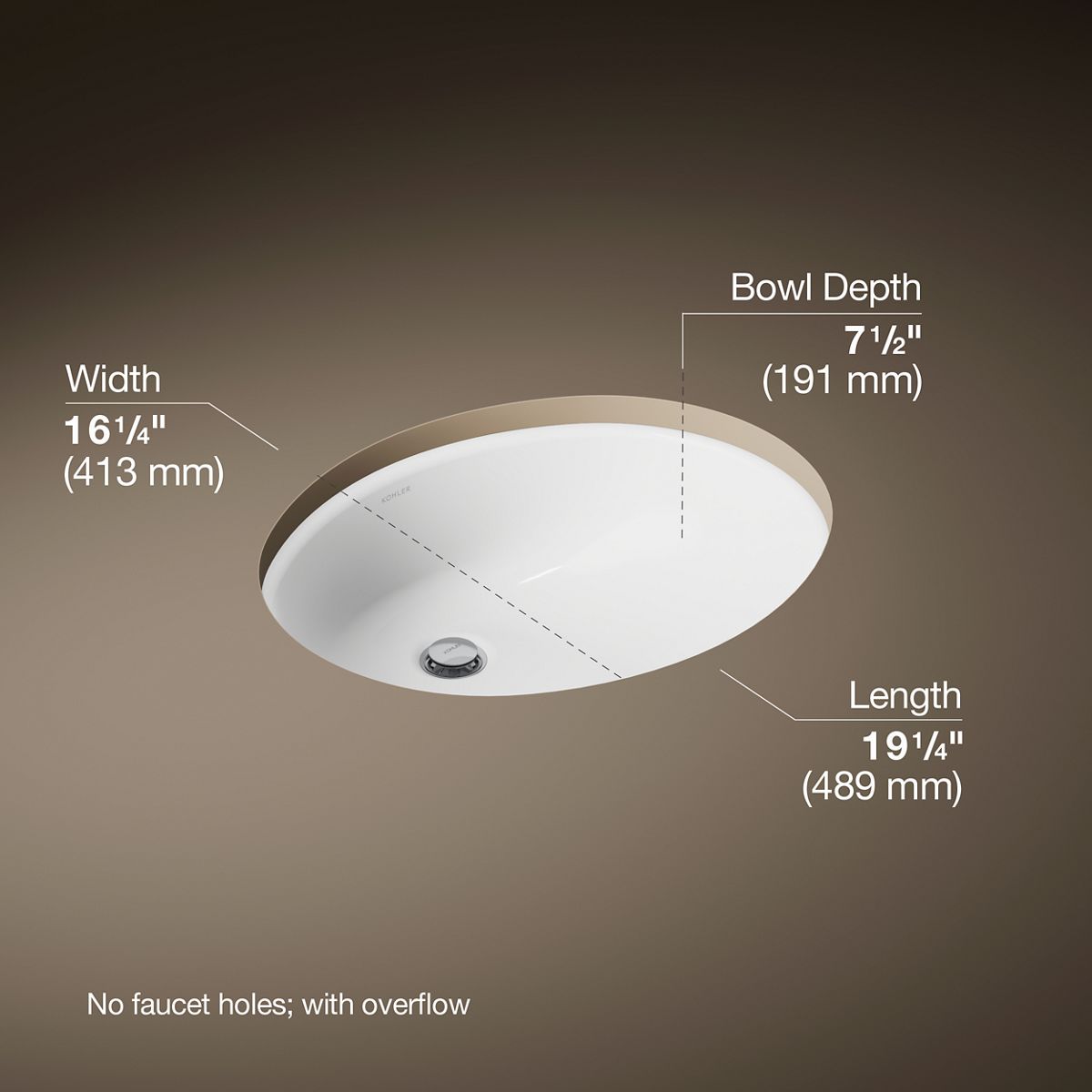 3/4 view of product with dimensions