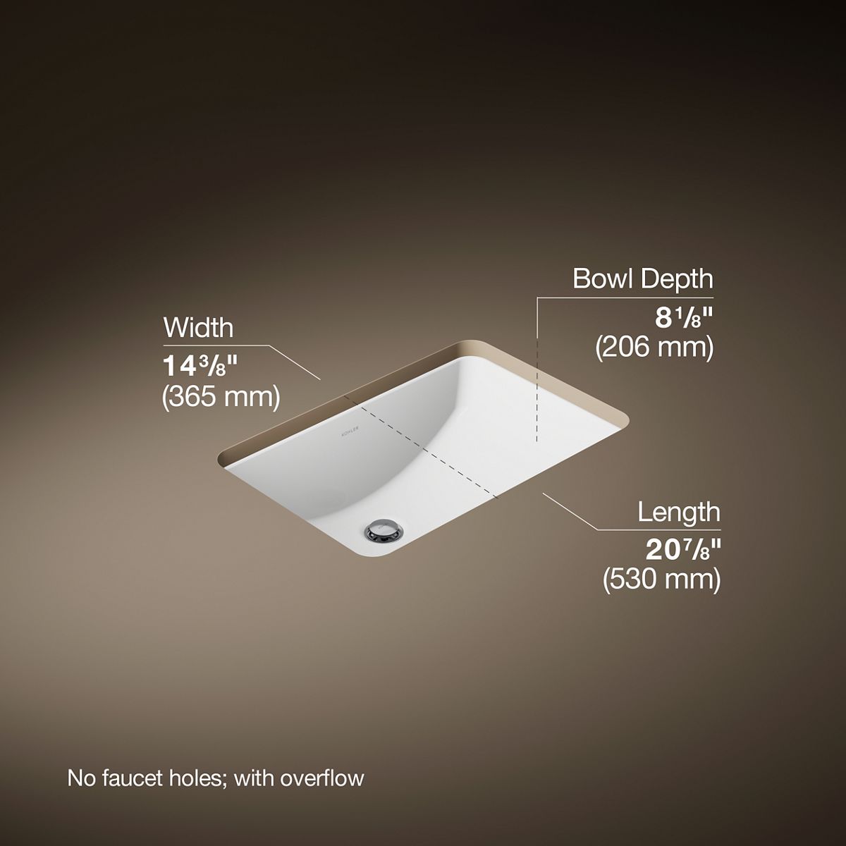 3/4 view of product with dimensions
