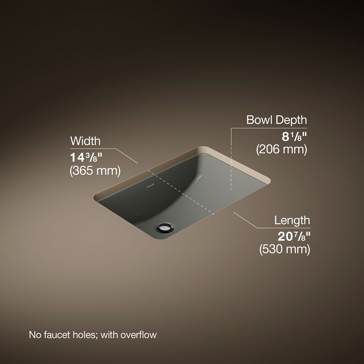 3/4 view of product with dimensions