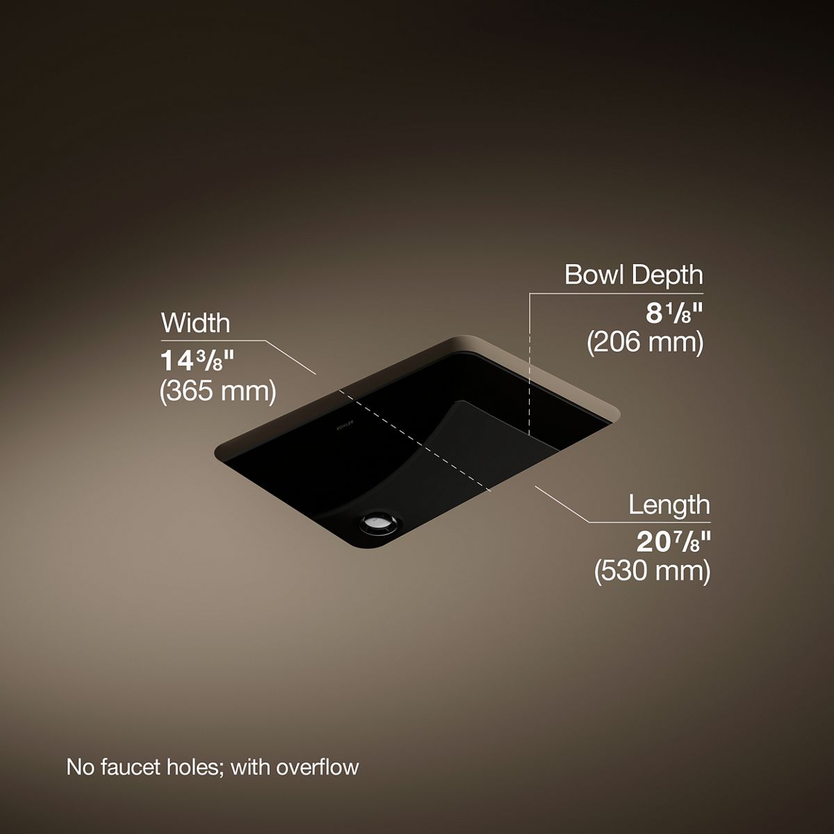 3/4 view of product with dimensions