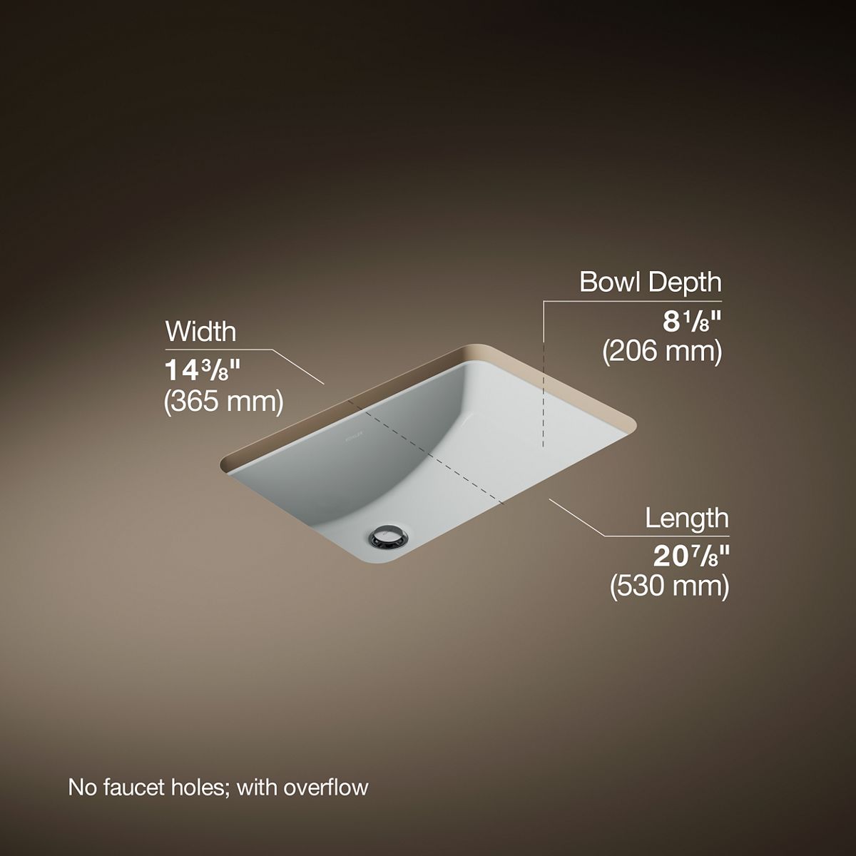 3/4 view of product with dimensions