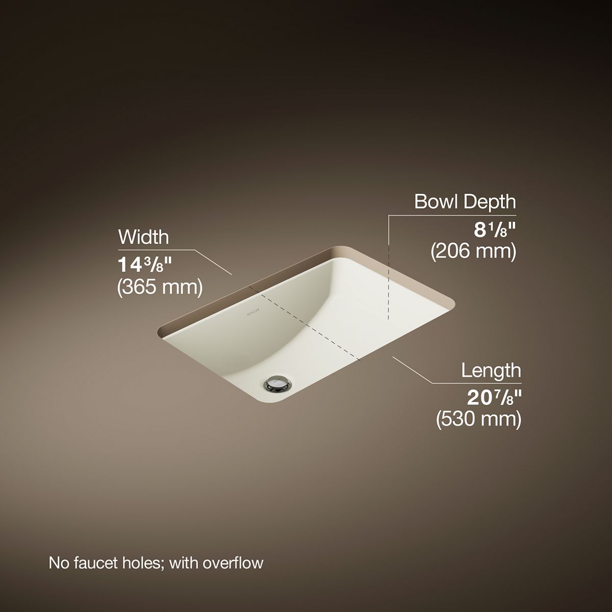 3/4 view of product with dimensions