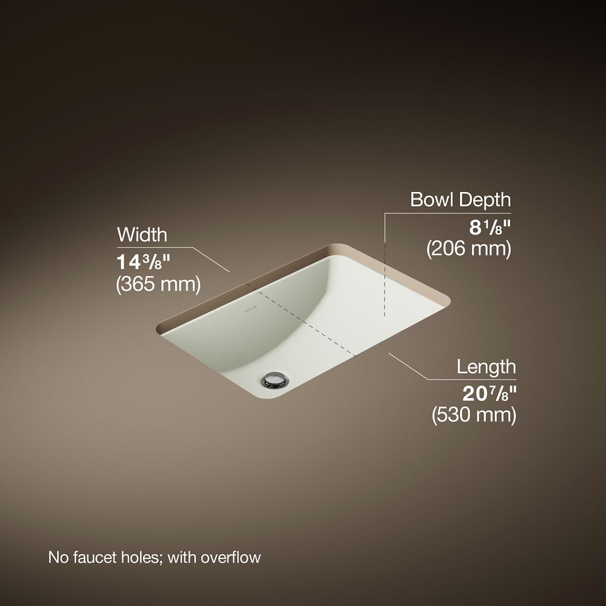 3/4 view of product with dimensions