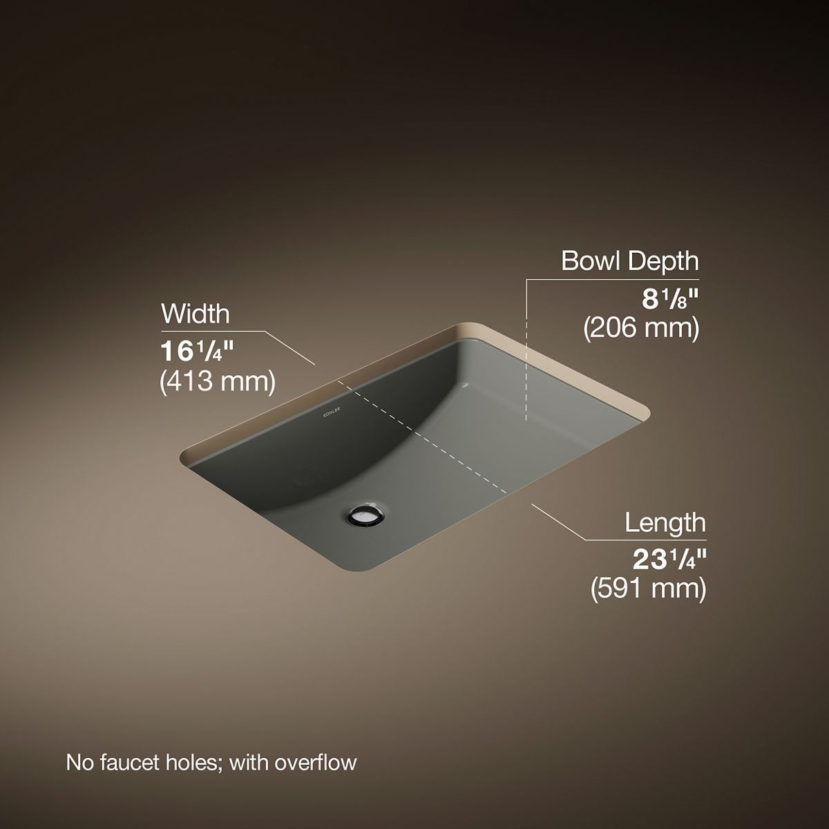 3/4 view of product with dimensions