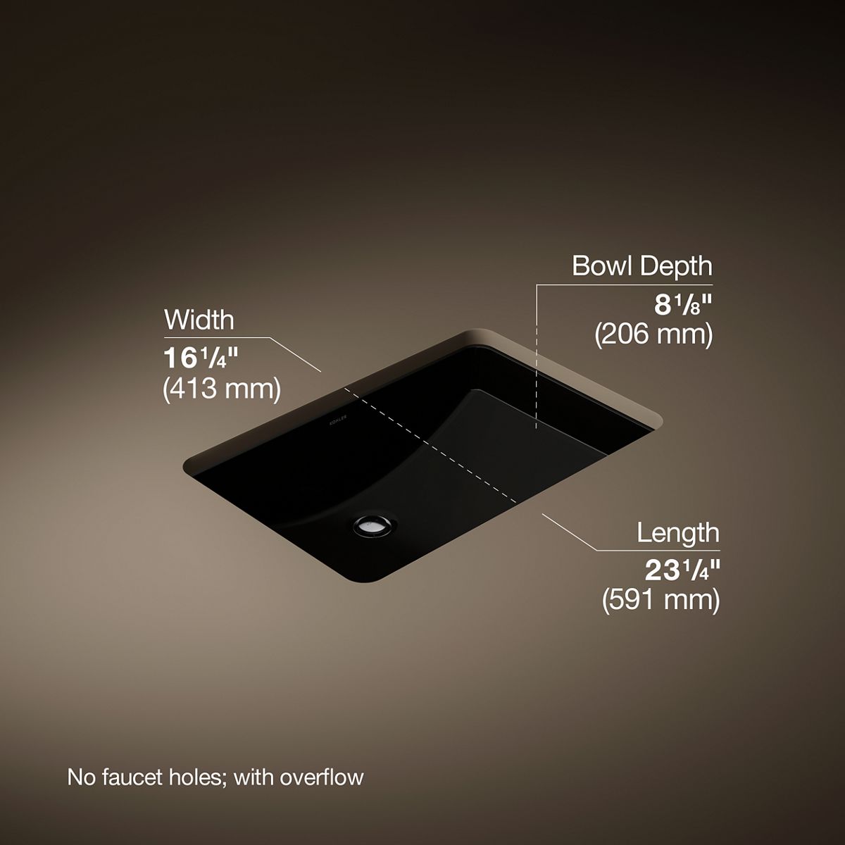 3/4 view of product with dimensions