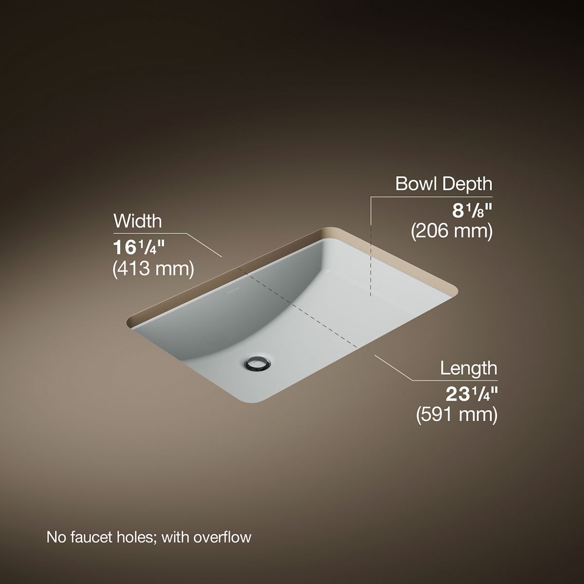3/4 view of product with dimensions