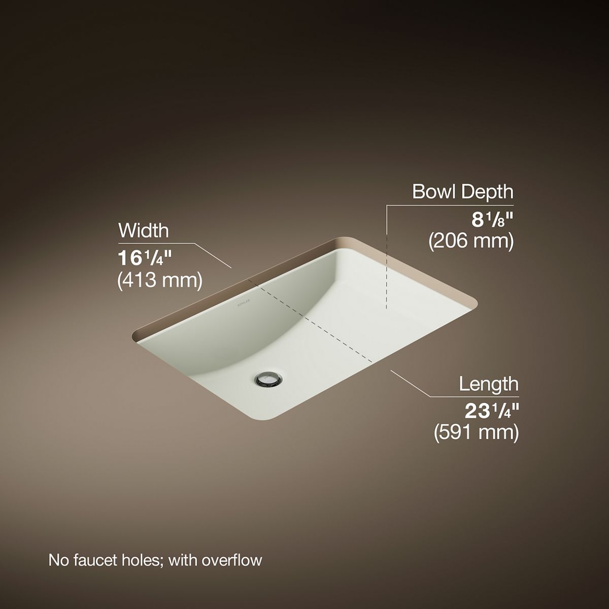 3/4 view of product with dimensions