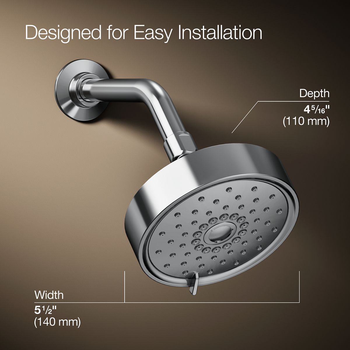 3/4 view of product with dimensions