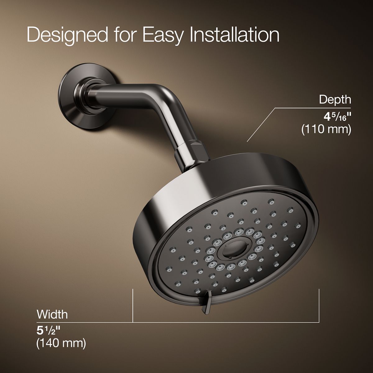 3/4 view of product with dimensions