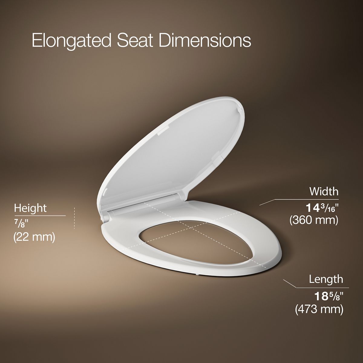 3/4 view of product with dimensions