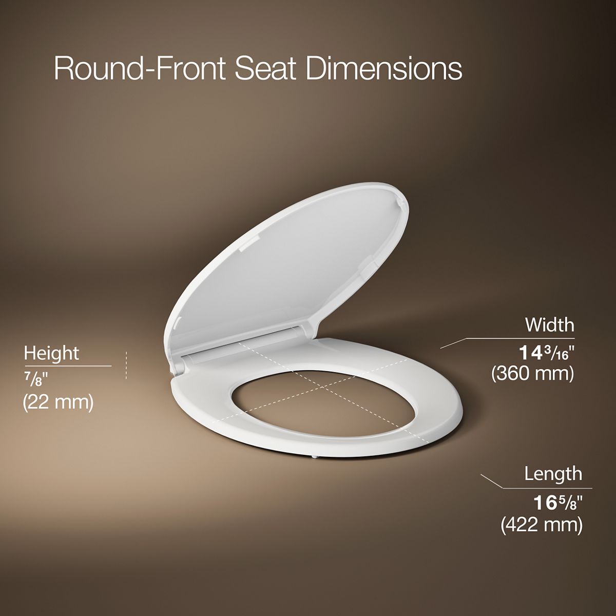 3/4 view of product with dimensions