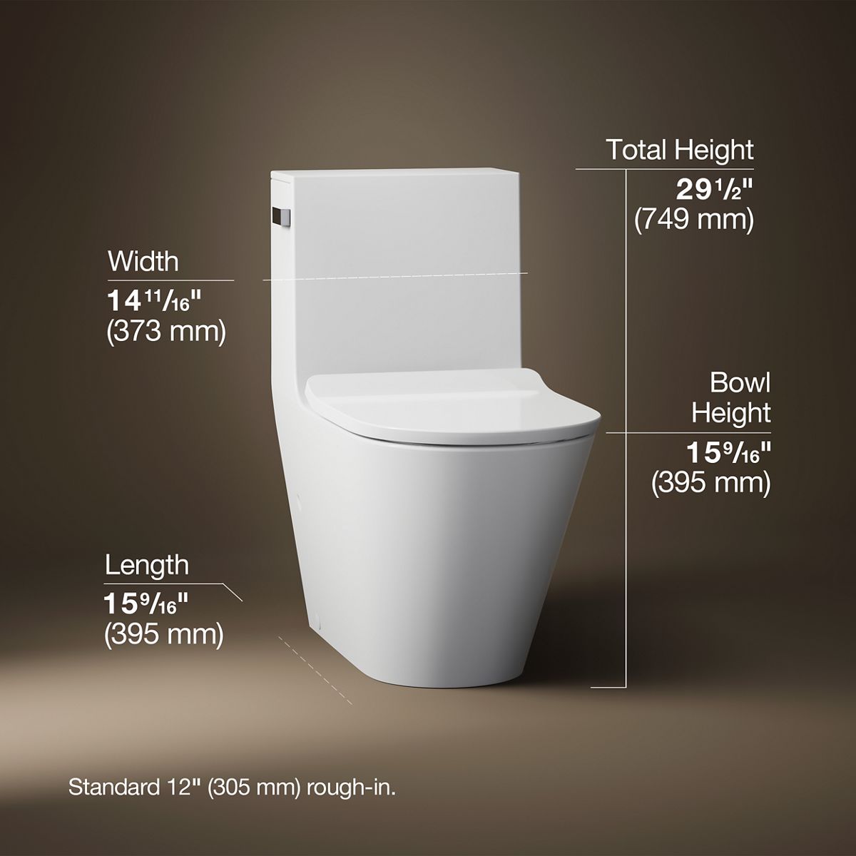 Brazn One-Piece Compact Elongated Dual-Flush Toilet | K-22378 | KOHLER