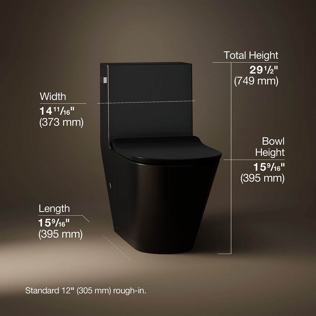 3/4 view of product with dimensions