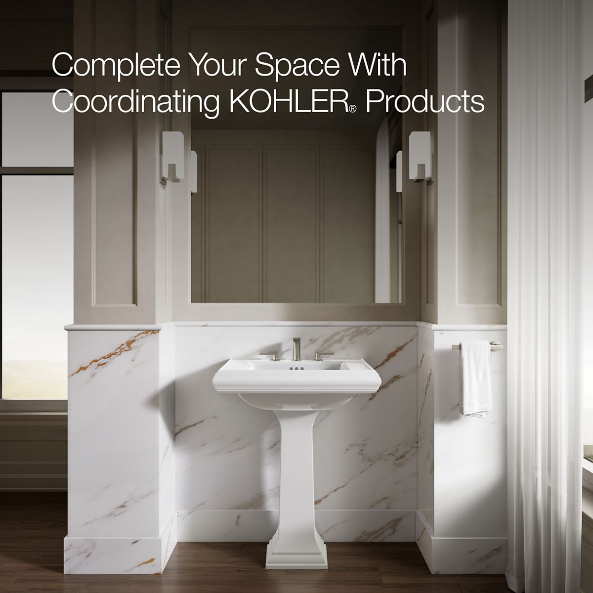 Up to 2 walls & multiple product categories visible, 1-point perspective
