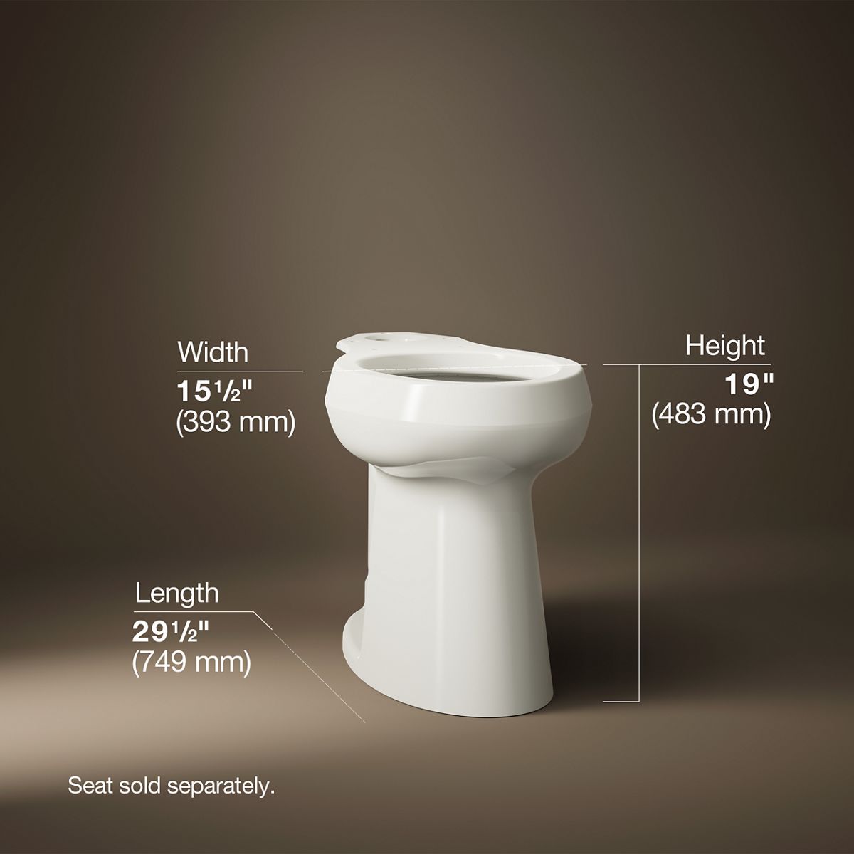 3/4 view of product with dimensions