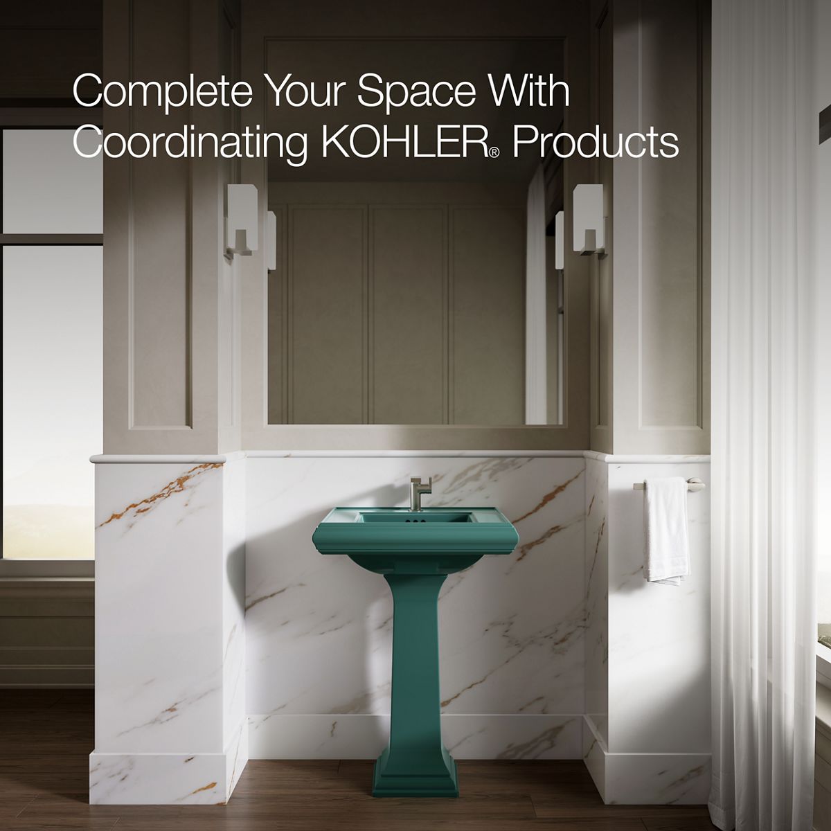 Up to 2 walls & multiple product categories visible, 1-point perspective