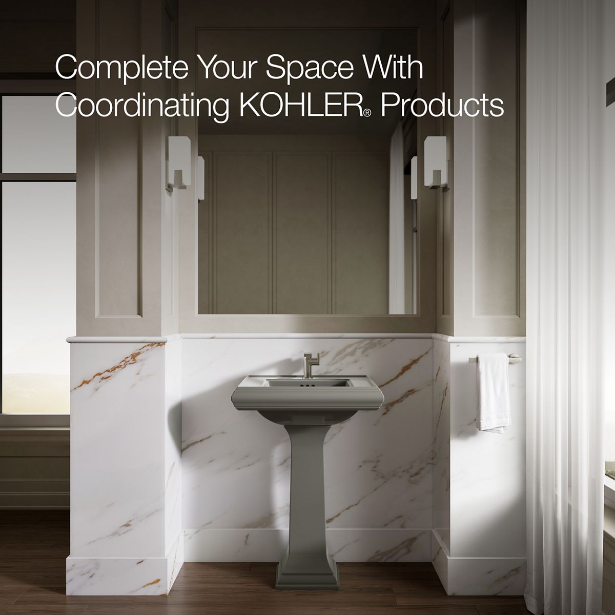 Up to 2 walls & multiple product categories visible, 1-point perspective