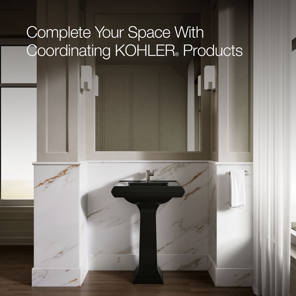 Up to 2 walls & multiple product categories visible, 1-point perspective