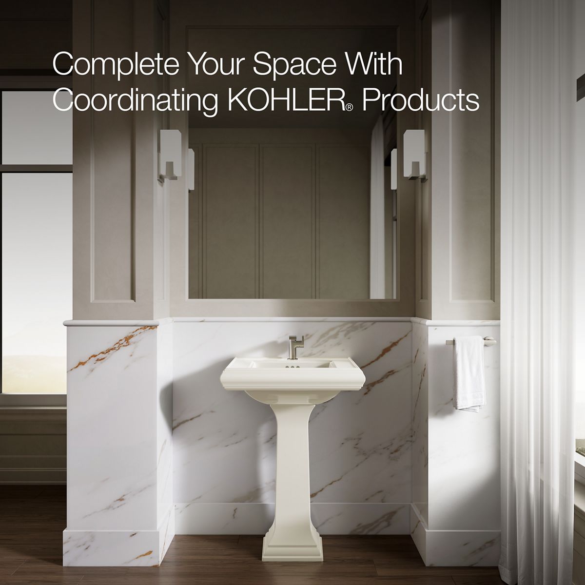 Up to 2 walls & multiple product categories visible, 1-point perspective