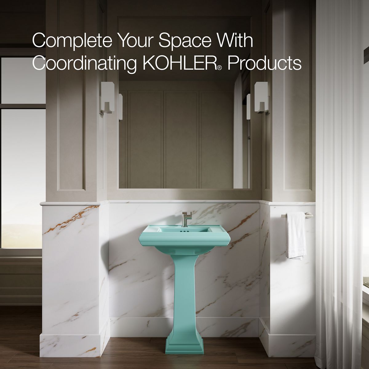 Up to 2 walls & multiple product categories visible, 1-point perspective