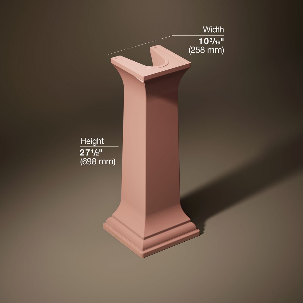 3/4 view of product with dimensions
