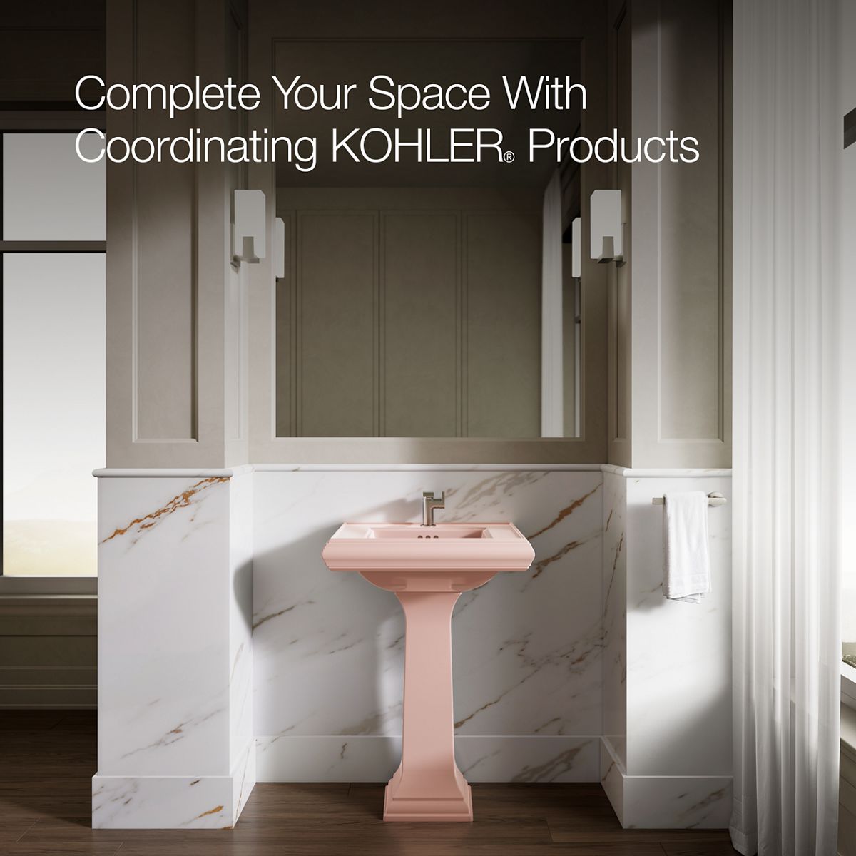 Up to 2 walls & multiple product categories visible, 1-point perspective