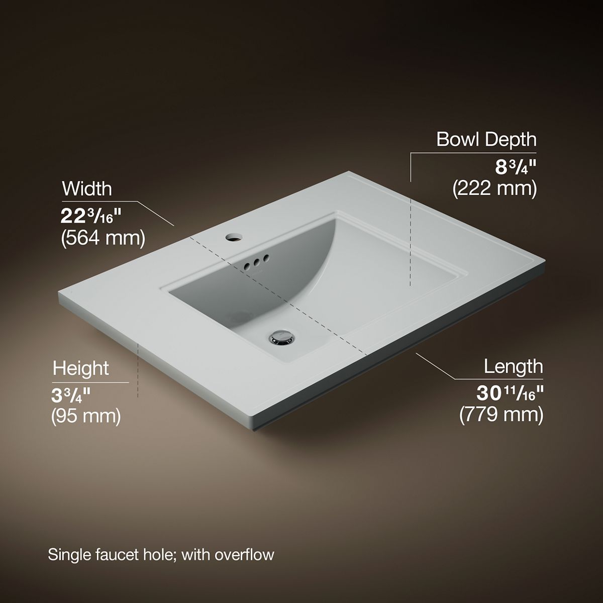 Memoirs Sink Basin with Stately Design and Single Hole | K-2269-1