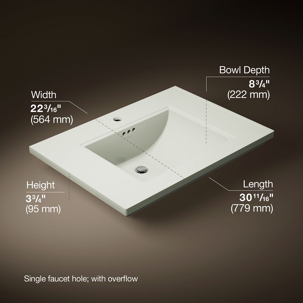 Memoirs Sink Basin with Stately Design and Single Hole | K-2269-1