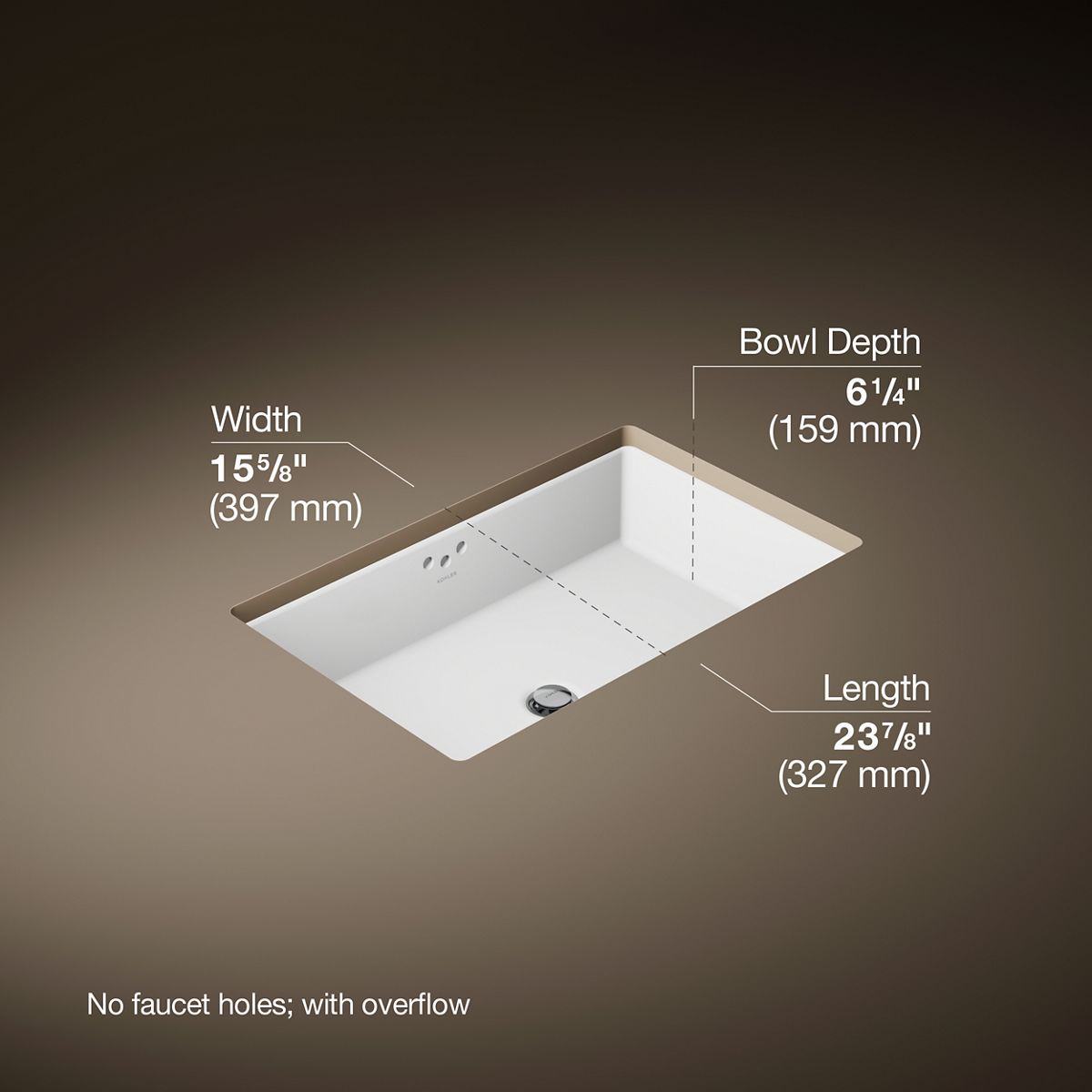 3/4 view of product with dimensions
