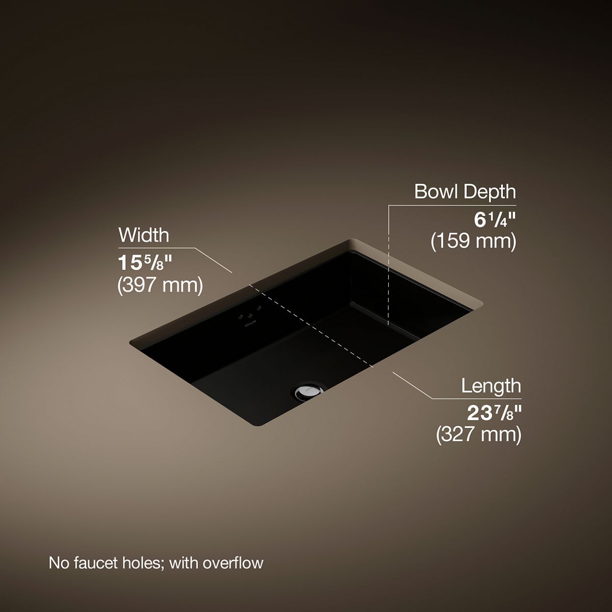 3/4 view of product with dimensions