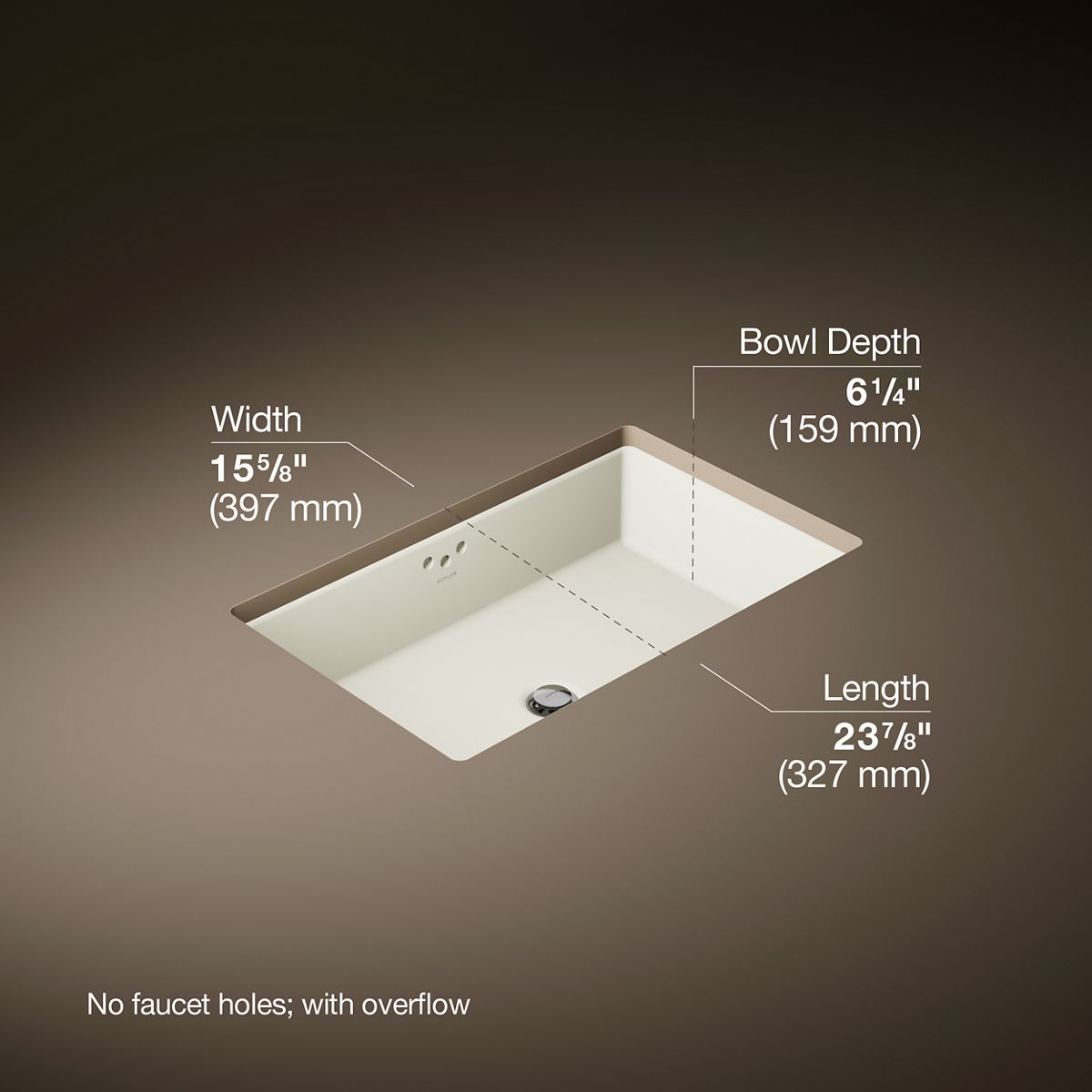 3/4 view of product with dimensions