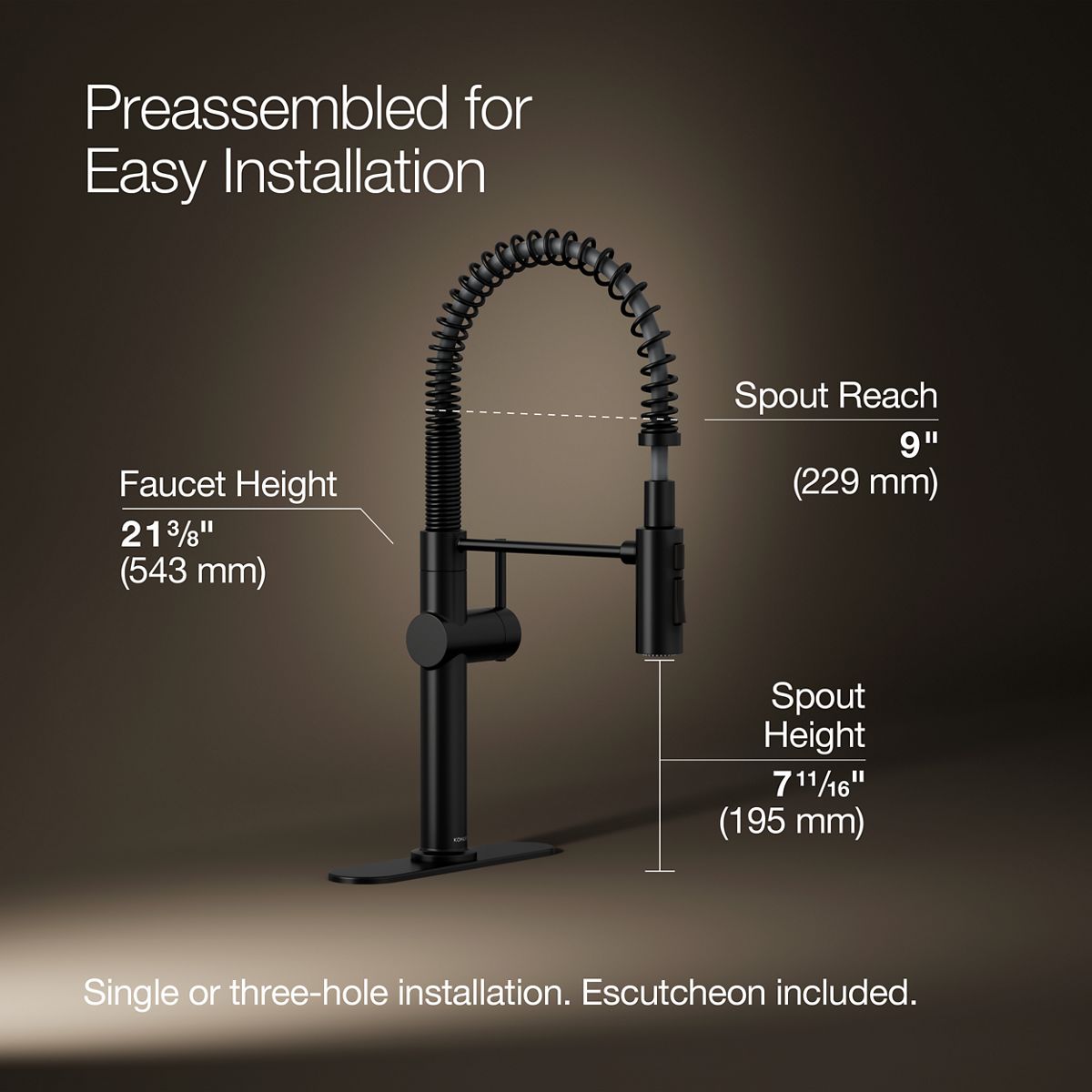 3/4 view of product with dimensions