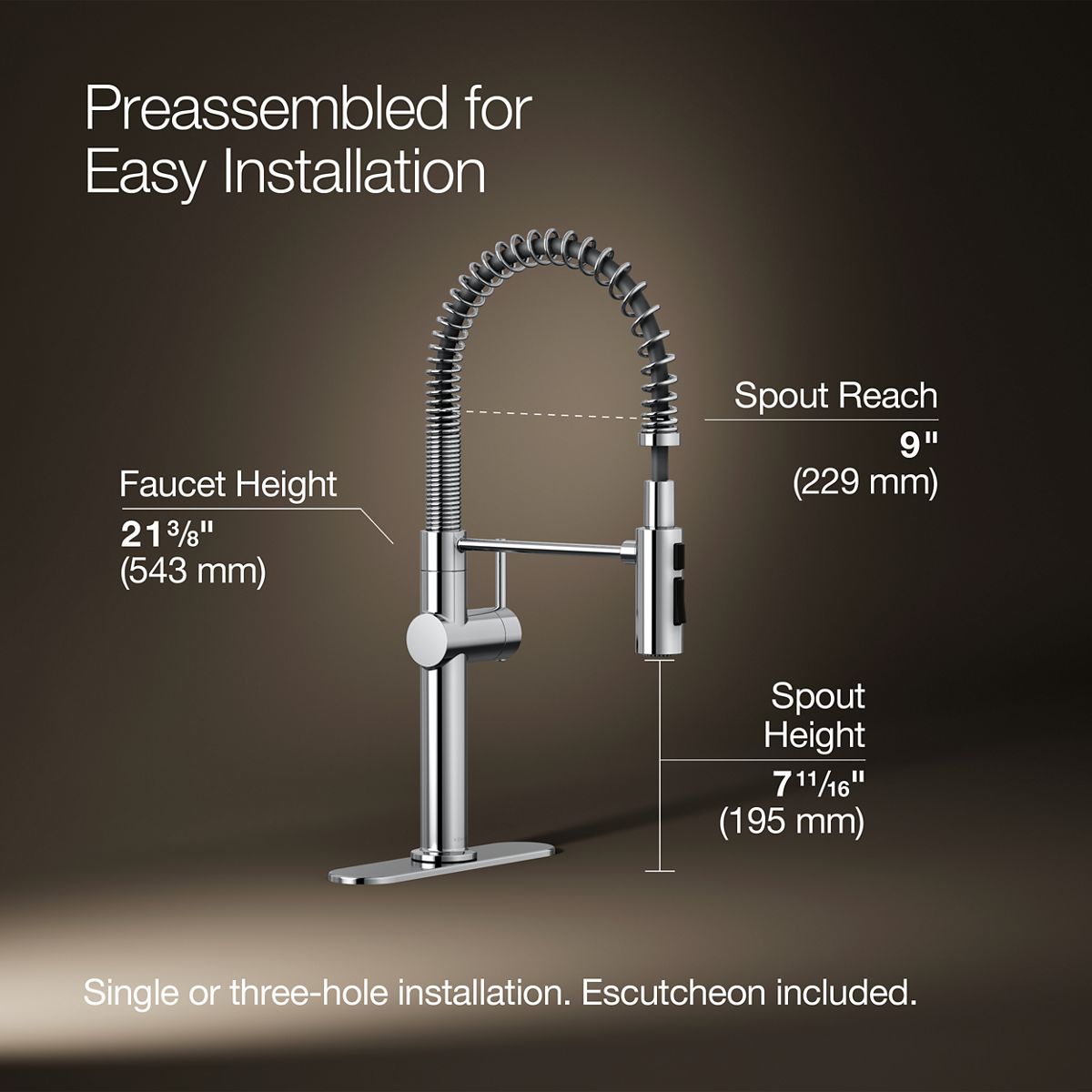 3/4 view of product with dimensions