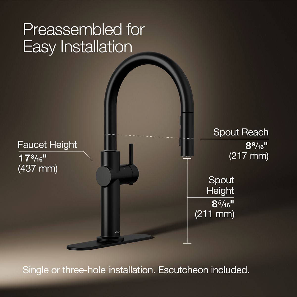 3/4 view of product with dimensions