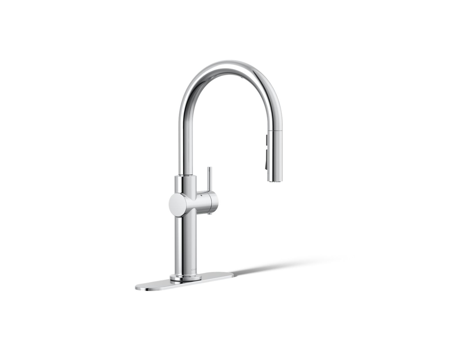 Crue Touchless pull-down kitchen sink faucet with three-function sprayhead