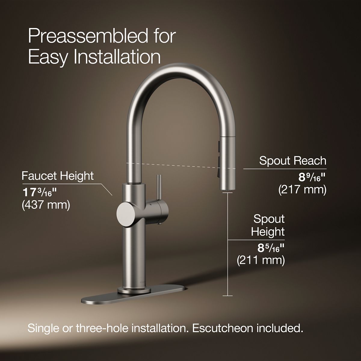 3/4 view of product with dimensions