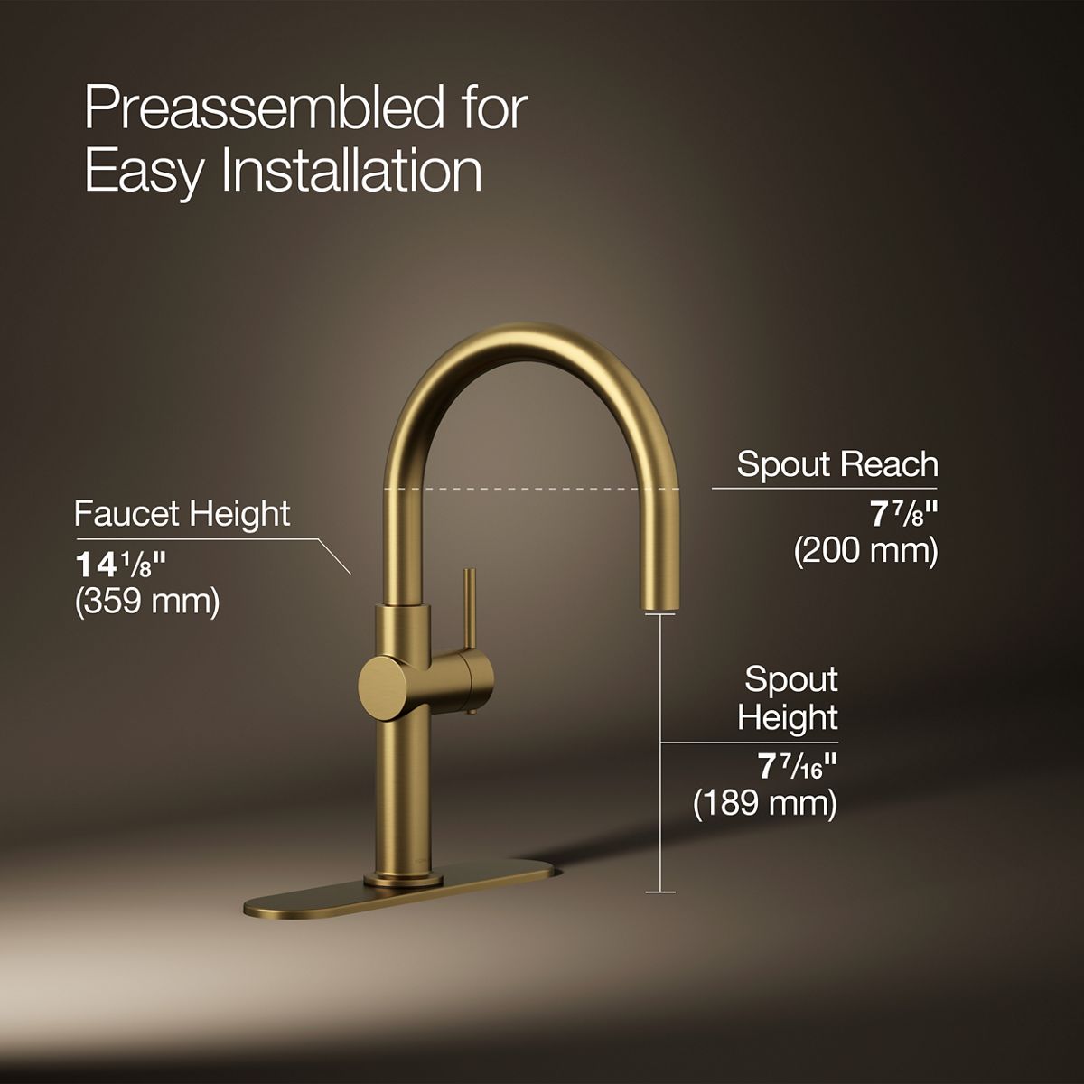 3/4 view of product with dimensions